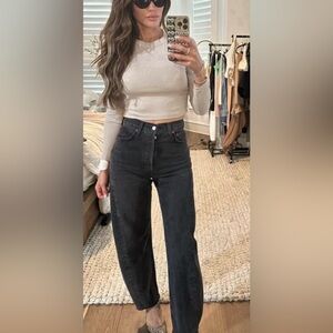 Agolde Black High Rise Barrel Jeans